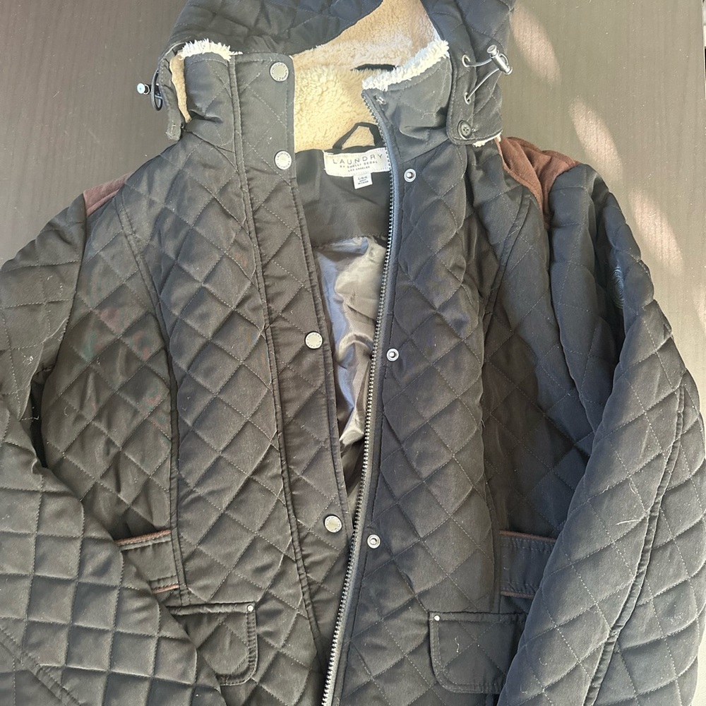 Laundry By Shelli Segal Black Quilted Puffer Jacket